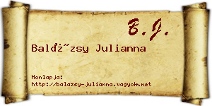 Balázsy Julianna névjegykártya