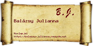 Balázsy Julianna névjegykártya